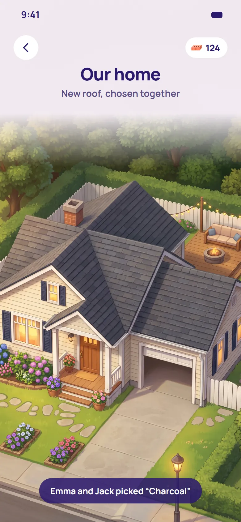 The same home with a new charcoal roof.